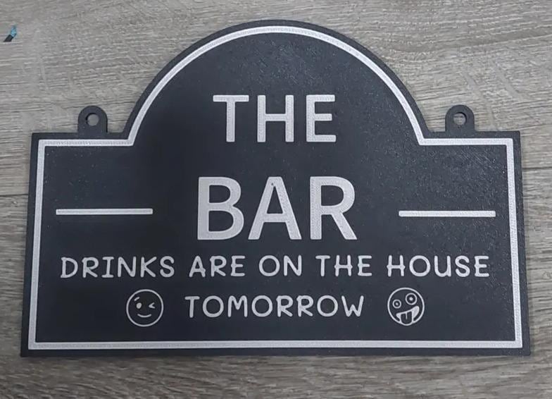 Free Drinks Tomorrow Bar Sign