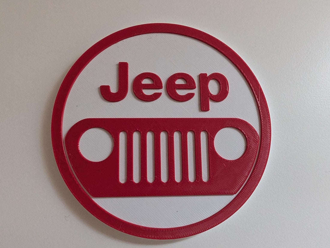 Jeep Coaster Set – 3D Printed | Set of 5 with Holder | Dual Color | Jeep Grill Design