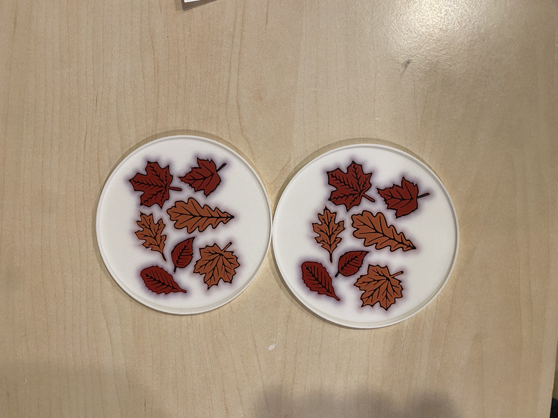 Set of 5 Fall Leaf Coasters – 3D Printed Autumn Decor